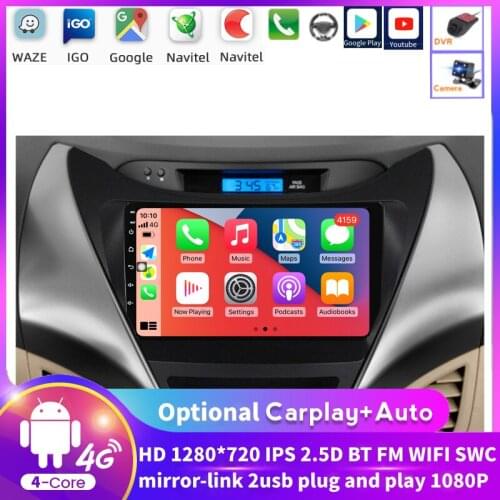 YELLOBERRY Android 2 din Car Radio Multimedia video Player Navigation GPS IPS For Hyundai Elantra Avante I35 2011-2016 4 core FM