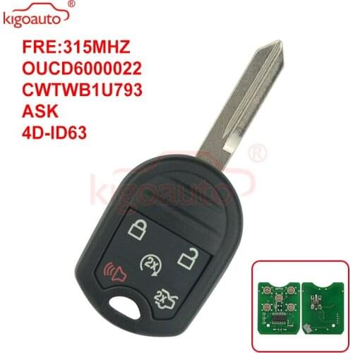 Kigoauto Keyless Entry Remote Start Car Key Fob Control CWTWB1U793 5 button315Mhz for Ford Taurus Edge Explorer Expedition 2012
