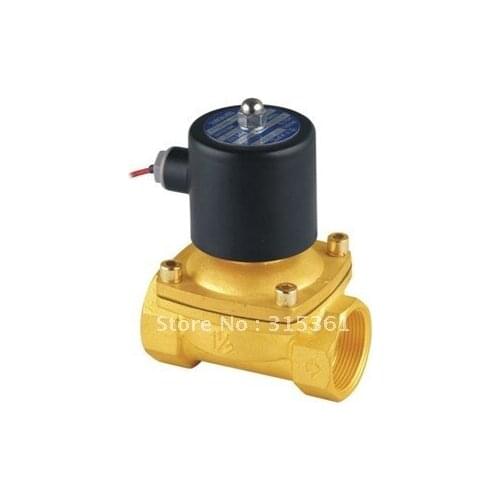 Free Shipping 2PCS In Lot Small Brass Body 1.5'' 2W Water Solenoid Valve 0.8MPa Pressure 2W400-40 DC12V DC24V AC110V or AC220V
