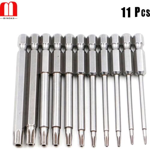 BINOAX 11pcs 75mm Magnetic Torx Head Screwdriver Bits Electric Screwdriver Set