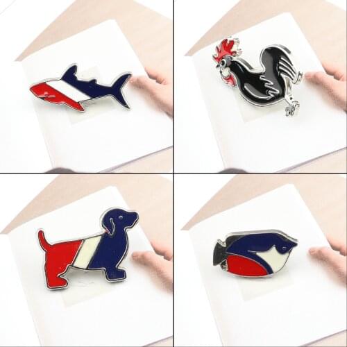1 PCS Fashion Animal Brooch Pins Cute Dog Fish Cock Lapel Pin Family Kid Blessing Gifts Friends Personality Jewelry