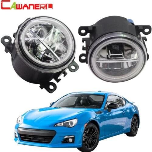 Cawanerl Car H11 LED Fog Light + Angel Eye Daytime Running Light DRL 4000LM 12V For Subaru BRZ 2013 2014 2015 2016 2017 2018