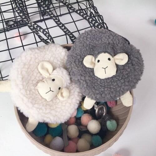 Plush Animal Sheep Children Girl Boy Baby Shoulder Bag Messenger Mini Coin Purse Wallet Children School Bag