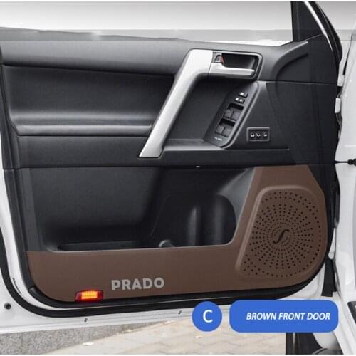 For Toyota Prado Domineering Car Door Carbon Fiber Stickers Interior Special Door Kick Pad Protective Cover Car Decorations