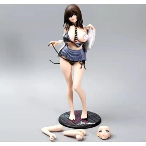 26cm Japan Anime DAIKI Mataro Wet JK Kuromine Aya Sxy Girl PVC Action Figure Toy Adult Statue Collection Model Doll Gifts