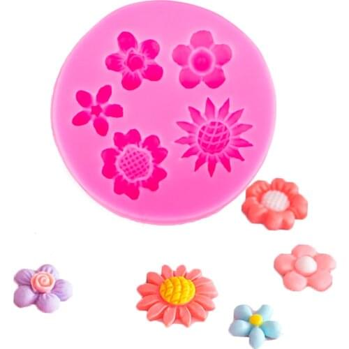 Flower Shape 3D fondant cake silicone mold for polymer clay molds kitchen chocolate pastry candy making decoration tools F1140