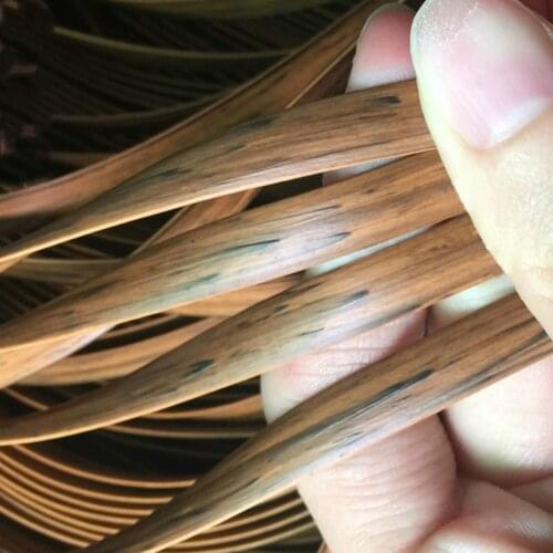 Wood grain color/brown printing Gradient flat synthetic PE rattan weaving material plastic rattan for knit and repair chair ect