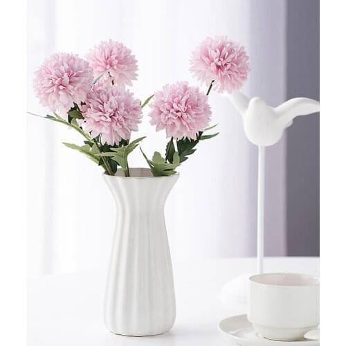 2 Heads 1 Bunch Artificial Flower Silk Ball Chrysanthemum Home Wedding Decoration Diy Christmas Gift Living Room Fake Flowers