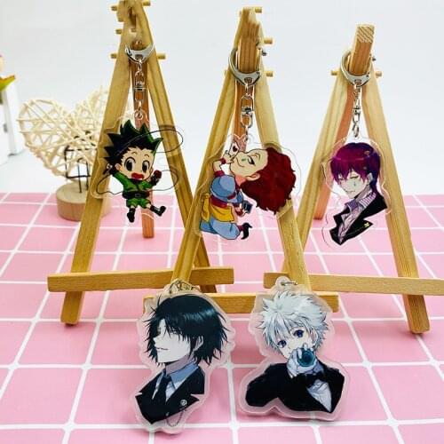 Hot Anime HUNTER X HUNTER Killua Irumi Hisoka Cute Acrylic Figure pendant keychain Keyring Collection Model Cosplay Toy Gift