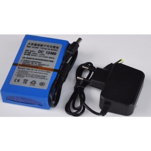 UNITEK 12V rechargeable lithium ion battery Pack 4800mah polymer lithium cell + charger for CCTV camera system UPS Backup power