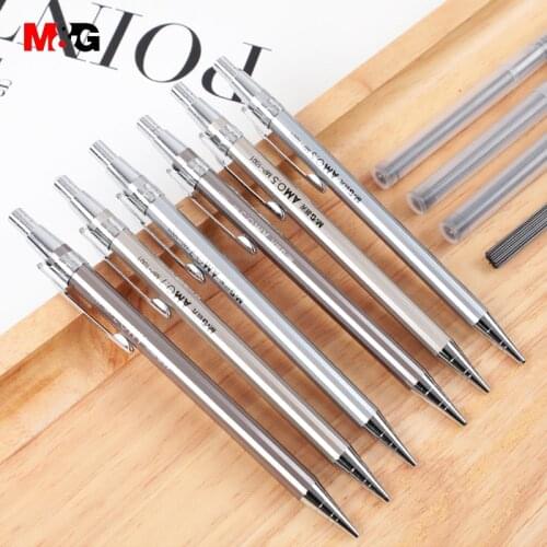 M&G Standard 0.5mm/0.7mm Metal Mechanical/Automatic Pencils School Students Writing Supplies Replace Graphite Lead Pencils 1001