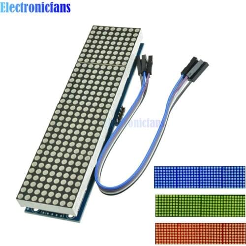 MAX7219 LED Microcontroller 4 In 1 Display with 5P Line Dot Matrix Module 5V Operating Voltage for Arduino 8x8 Dot Matrix Common