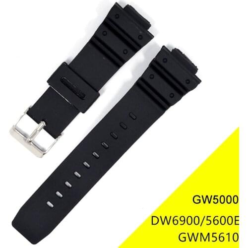 Soft Rubber watch band for Casio G-SHOCK DW5600 DW5610 5600E GWM5610 DW-5610 Sports Strap TPU Bracelet DW-5600 Watch Accessories