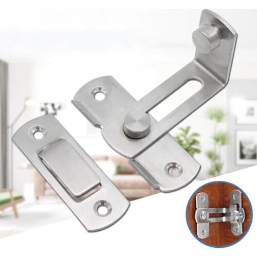 Stainless Steel 90 Degree Hasp Latches Sliding Door Chain Lock Security Tool