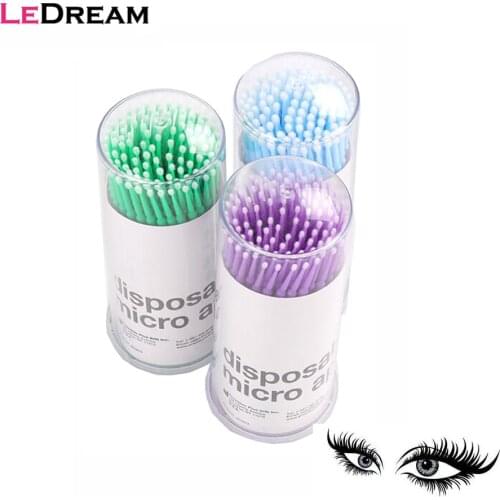 4 Boxes S M L Size Disposable Cotton Soft Swab Eyelash Extension Microbrush Applicators Individual Mascara Micro Brush Stick