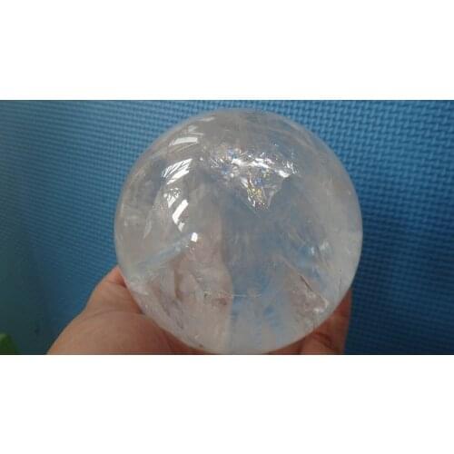 Huge Clear Rainbow Natural Quartz Ball 3.54Inch Crystal Sphere Orb Healing