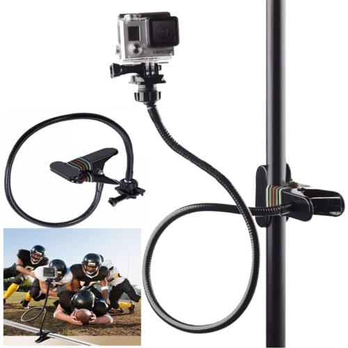 Adjustable Clamp Mount with Neck Extension Flexible Jaw Clip Bracket for Gopro Hero 8/7/6/5/4/3/3+/2/1 SJCAM