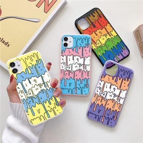 Ice Cream Mixing Colourful Case for iPhone 12 Mini 11 Pro Max XR XS Max X 10 SE 2020 6 6S 7 8 Plus Silicone Cover Phone Cases