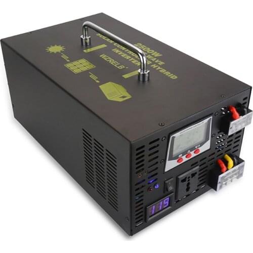 2500W Pure Sine Wave Solar Inverter 24V DC to 220V DC/AC Converter Hybrid Inverter 24V/48V to 120V/230V/240V LCD 30A Controller