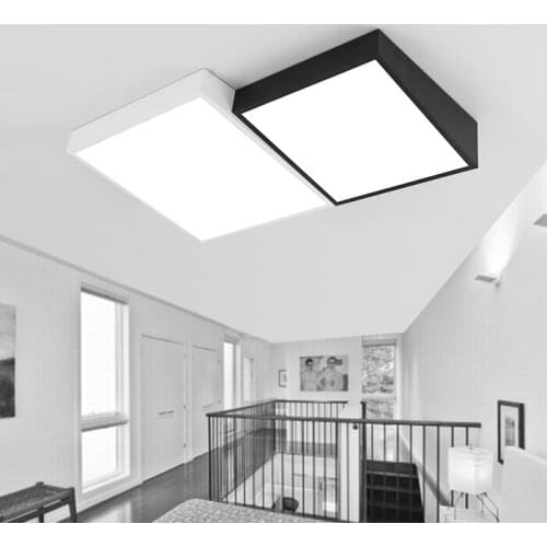 Modern Simple Led Acrylic ceiling lights Geometry rectangle White/Black Color for living room bedroom home Light Fixture