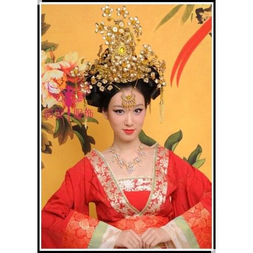 Traditional Chinese Wedding Bride Hair Tiaras Hanfu costume hair accessory bride accessories Chinese style empress hair crown