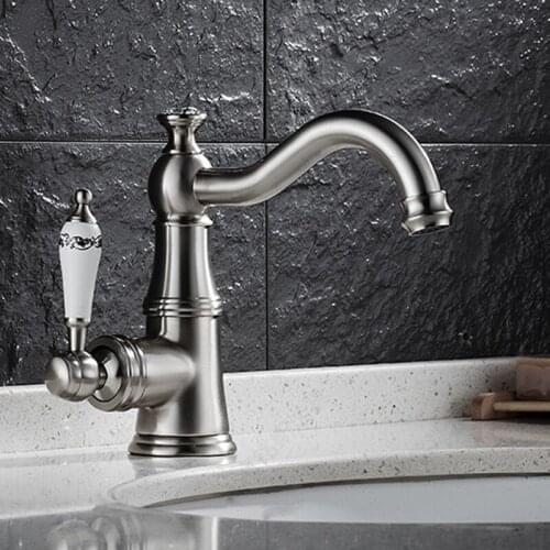 Vidric deck mounted golden Brass with Diamond Bathroom Faucet Single Handle Ceramic handle tap banheiro torneira