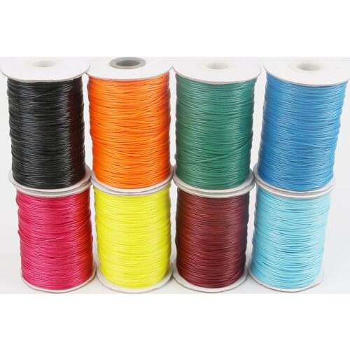 10M 1.5mm Waxed Cotton Cord Waxed Thread Cord String Strap Necklace Rope Bead For Jewelry Making DIY Bracelet