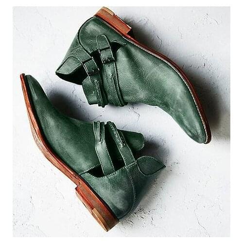 2020 Autumn winter Buckle Strap Women Boots Double Buckle Ankle Boots for Women Street Style Cut out gladiator Punk Shoes