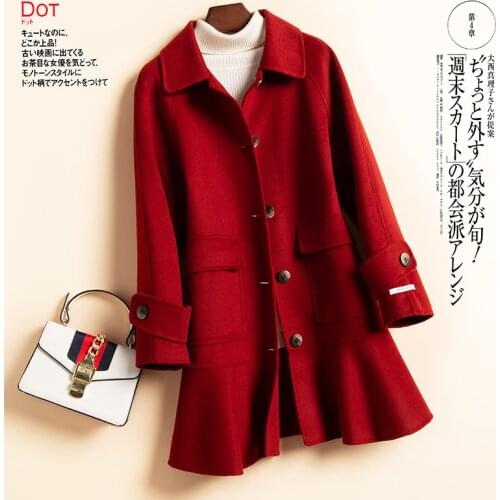 100% Natural Wool Elegant Jacket Women Manteau Femme Hiver 2020 Winter Black Woolen Coat Female Korean Autumn Spring Overcoat 08