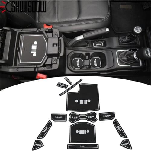 1pcs Interior Mouldings Pads for Jeep Wrangler JL 2018 Car Cup Mat Gate Slot Mats Carpets Pads Interior Decoration White / Red