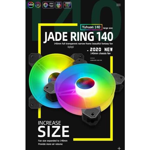 140mm RGB Cooling Fan Mute Small 6Pin Lighting Quiet Desktop Computer Chassis Cooler Cooling Case Fans