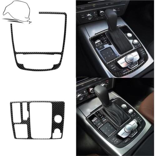 For Audi A6 S6 C7 A7 S7 4G8 2012-2018 Accessories Carbon Fiber Interior Gear Shift Surround Shifter Panel Cover Trim Sticker