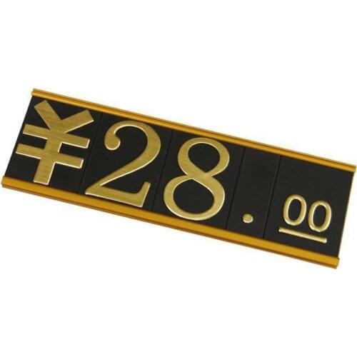 Aluminum Number Cube Label Frame Gold Price Cubes Display Jewelry Price Talker Price Tag Metal Enlarged Flat Price Data Strip