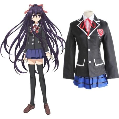 Anime Date A Live Cosplay Tokisaki Kurumi Yatogami Tohka Tenka School Uniforms Cos Halloween Party Full Set