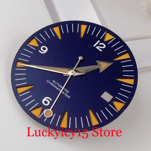 Automatic Steel Black Watch Dial Needles for MIYOTA 8215 8205 Movement Date Display Luminous Marks