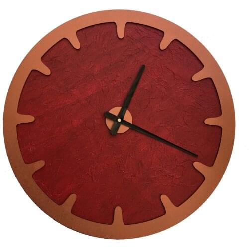 North Designed Rosso Copper Bar Decorative Wall Clock 48 Cm