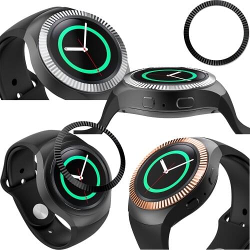 For Samsung Gear S2 SM-R720 new style Stainless Steel Bezel Ring Metal Case Cover Smart Watch Replacement Accessories Strap Band