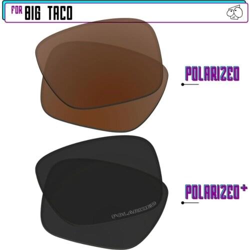 EZReplace Polarized Replacement Lenses for - Oakley Big Taco Sunglasses - Black P Plus-Brown P