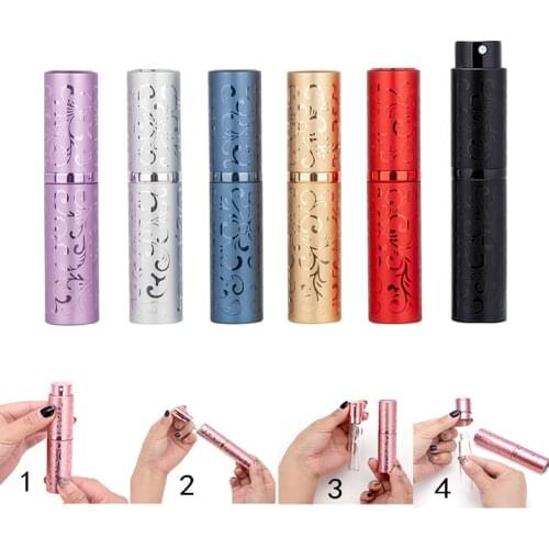New 10ML Rattan Pattern Refillable Perfume Bottle Portable Rotary Aluminium Spray Atomizer Empty Spray Perfume Bottle Travel