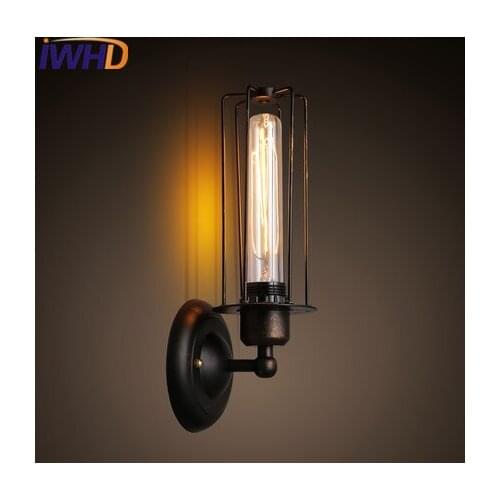 IWHD Black Wall Light Up Down Style Loft Retro Industrial wall lamps Angle Adjustable Wandlamp Home Lighting Fixture Luminaire