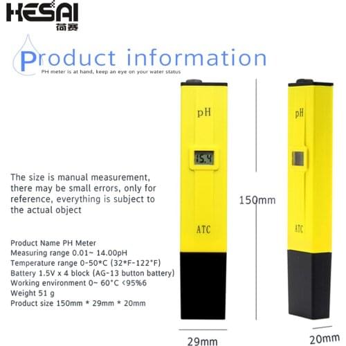 Pocket Pen PH Meter Analyzer Portable LCD Digital PH Tester PH-009 IA 0.0-14.0pH for Aquarium Pool Water Laboratory