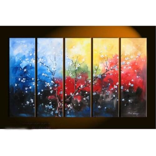 NO frame Large canvas Modern hand-painted 5 pieces Art Oil Painting Wall Decor Home Decor Gift For Living Room