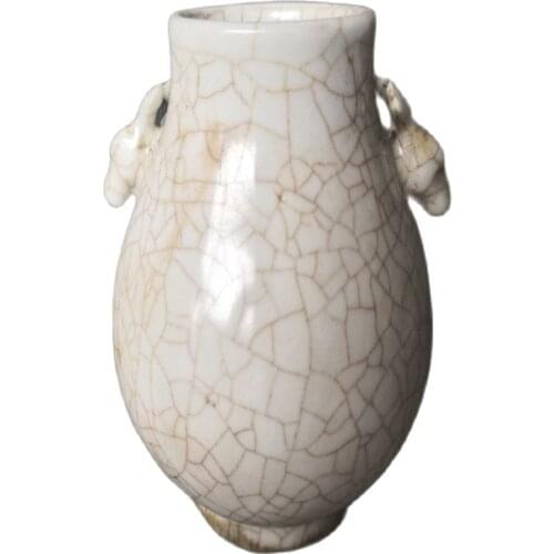 China old porcelain Cracked glazed double ear vase