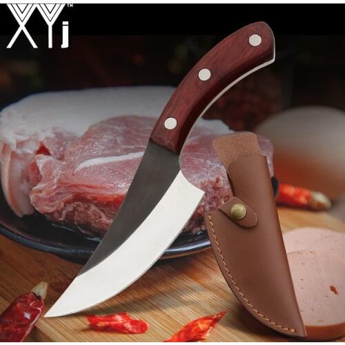 XYj 5.5 inch Butcher Pointed Knives High Carbon Steel Forging Boning Knife Handmade Forged Chef Cooking Kitchen Knives BBQ Tool