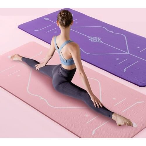 Yoga Mat With Body Position Line Thickening Widening Lengthening TPE Gym Fitness Pilates Beginner Home Floor Sport Exercise Pads