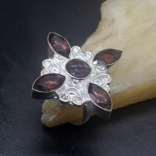 Trendy Unique Purple Amethystt Silver Color Jewelry Fashion Band Ring For Women Men Size 8.5 HD787