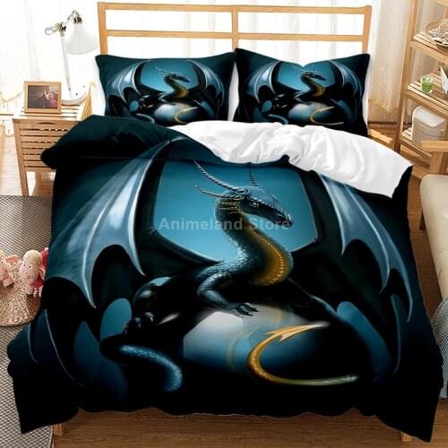 Dragon Fashion Bedding Set Kids 3d Scenery Bed Linen Quilt Duvet Cover Sets Home Textile Decor Twin Single Queen King Size Gift