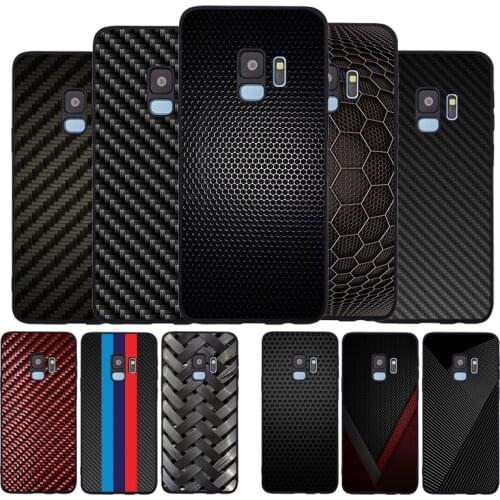 Car carbon fibre black Soft phone Case For Samsung S20 S10 S9 S8 S7 edge Plus Lite Note 8 9 10 A6 A7 A8 A9 2018 Cover
