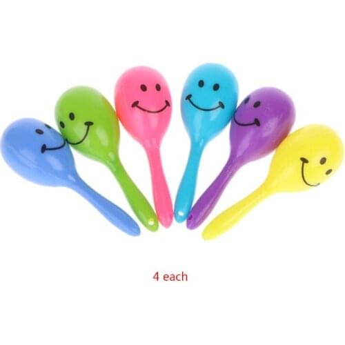 24pcs 3" Smiling Face Neon Maracas Fiesta Party Supplies Party Favors Noisemaker Mexican Party Decorations 2019 New