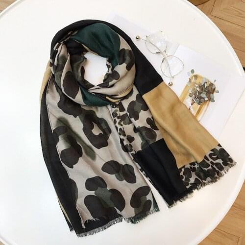 2019 Newest Fashion Cotton Leopard Print Fringe Scarves Shawls Good Quality Leopard Wrap Scarf Hijab 5 Color Free Shipping